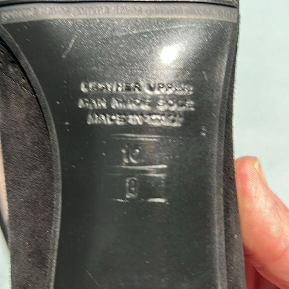 Massimo Baldi Suede Block Heels Black Size 10B.  B56 - Picture 11 of 13